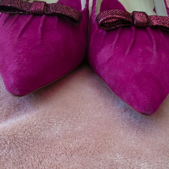 Miss L Fire 'Marilyn' Pointed Toe Suede Stiletto Fuchsia Pink Size 41 / 10 - Picture 5 of 11